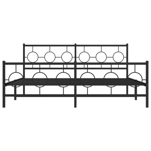 Bettgestell mit Kopf- und Fußteil Metall Schwarz 183x213 cm