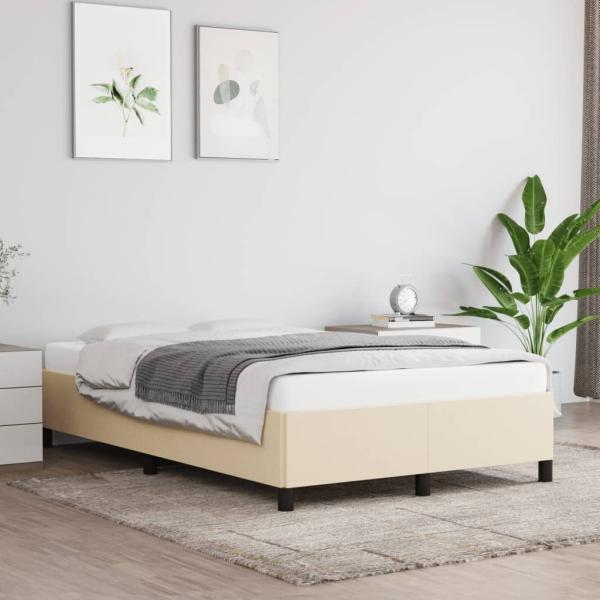 ARDEBO.de - Bettgestell ohne Matratze Creme 120x190 cm Stoff