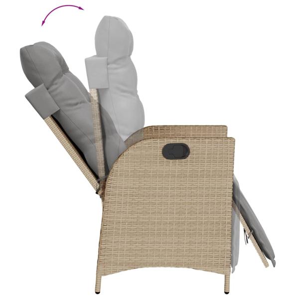 5-tlg. Garten-Essgruppe mit Kissen Beigemischung Poly Rattan