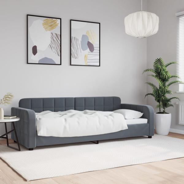 ARDEBO.de - Tagesbett Dunkelgrau 80x200 cm Samt