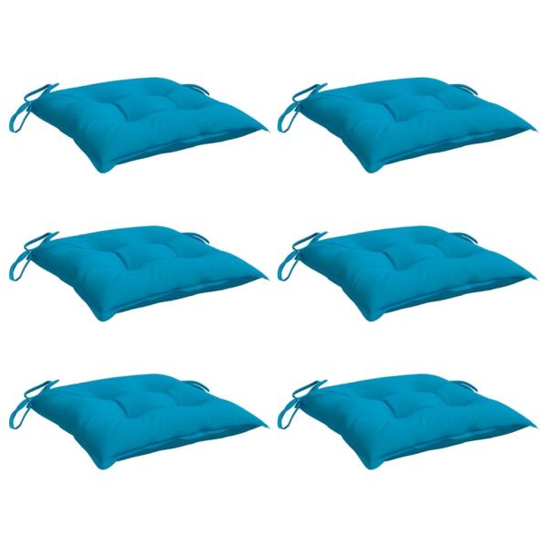 Stuhlkissen 6 Stk. Hellblau 40x40x7 cm Oxford-Gewebe