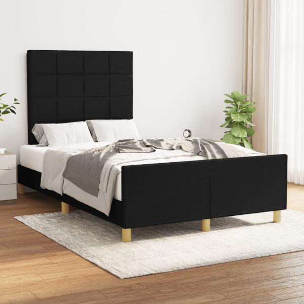 ARDEBO.de - Bettgestell ohne Matratze Schwarz 120x190 cm Stoff