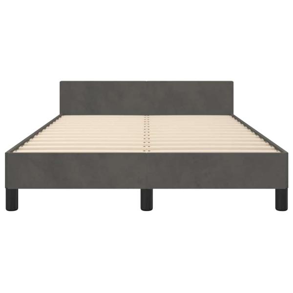 Bettgestell ohne Matratze Dunkelgrau 120x190 cm Samt