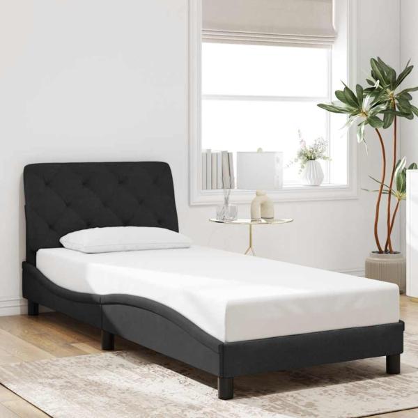 ARDEBO.de - Bettgestell ohne Matratze Schwarz 80x200 cm Samt