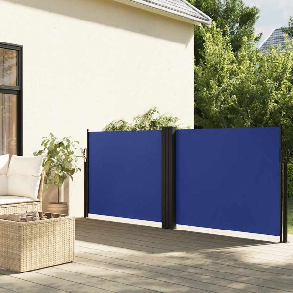 ARDEBO.de - Seitenmarkise Ausziehbar Blau 100x1000 cm
