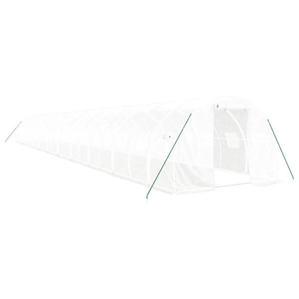 Gewächshaus mit Stahlrahmen Weiß 66 m² 22x3x2 m