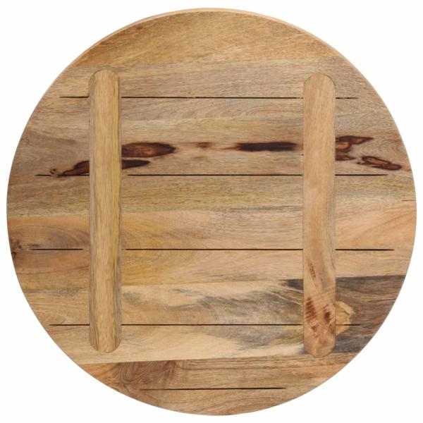 Tischplatte Ø 60x3,8 cm Rund Raues Massives Mangoholz