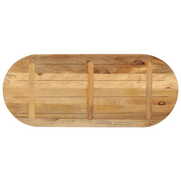 Tischplatte 100x40x2,5 cm Oval Raues Massives Mangoholz