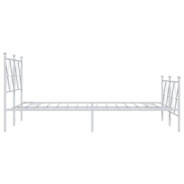 Bettgestell mit Kopf- und Fußteil Metall Weiß 120x200 cm