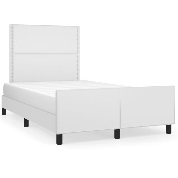 Bettgestell ohne Matratze Weiß 120x190 cm Kunstleder