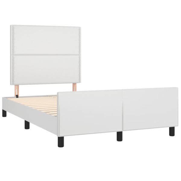 Bettgestell ohne Matratze Weiß 120x190 cm Kunstleder