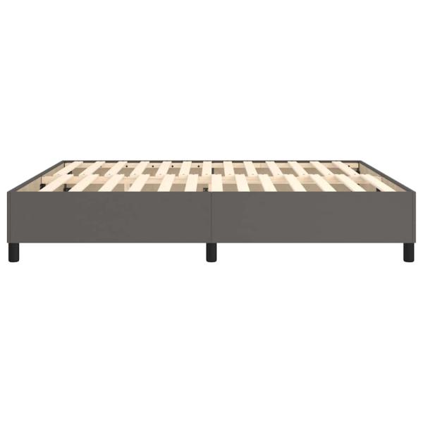 Boxspringbettgestell Grau 160x200 cm Kunstleder