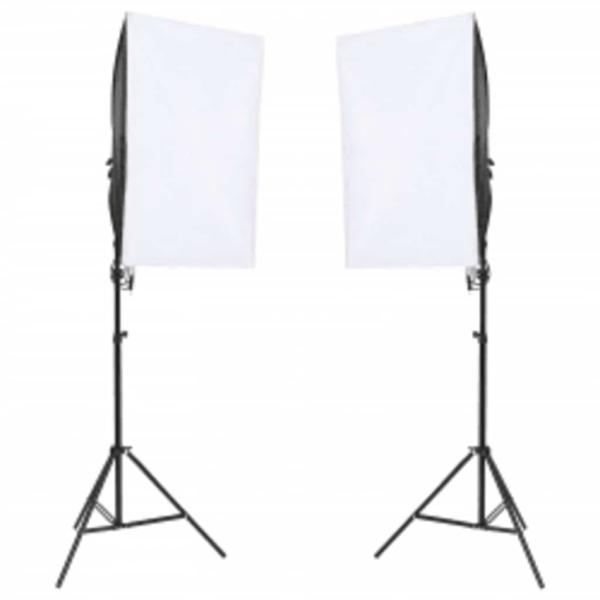 Fotostudio-Set mit Beleuchtung und Hintergrund