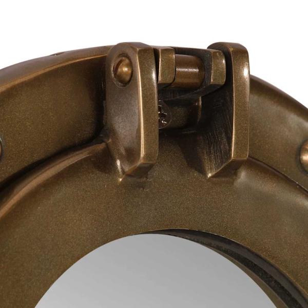 Bullaugen-Spiegel Wandmontage Ø23 cm Aluminium und Glas