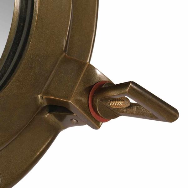Bullaugen-Spiegel Wandmontage Ø23 cm Aluminium und Glas
