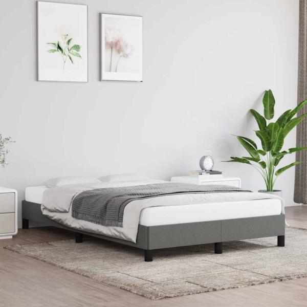 ARDEBO.de - Bettgestell ohne Matratze Dunkelgrau 120x190 cm Stoff
