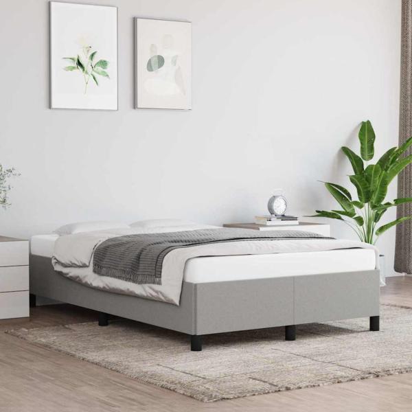 ARDEBO.de - Bettgestell ohne Matratze Hellgrau 120x190 cm Stoff