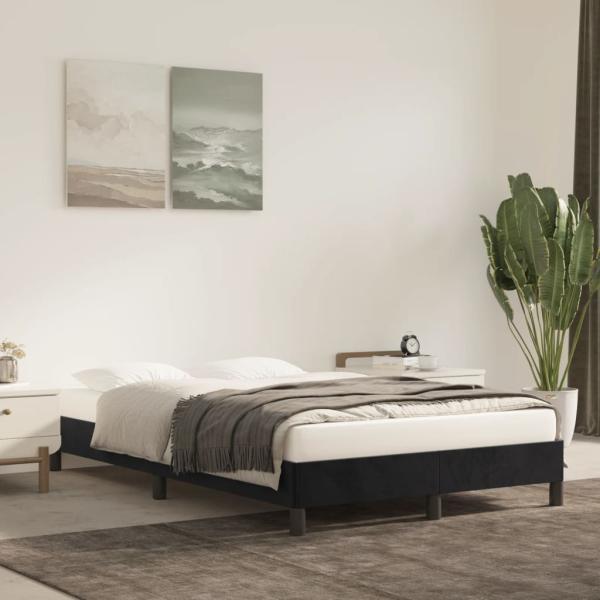 ARDEBO.de - Bettgestell ohne Matratze Schwarz 120x190 cm Samt