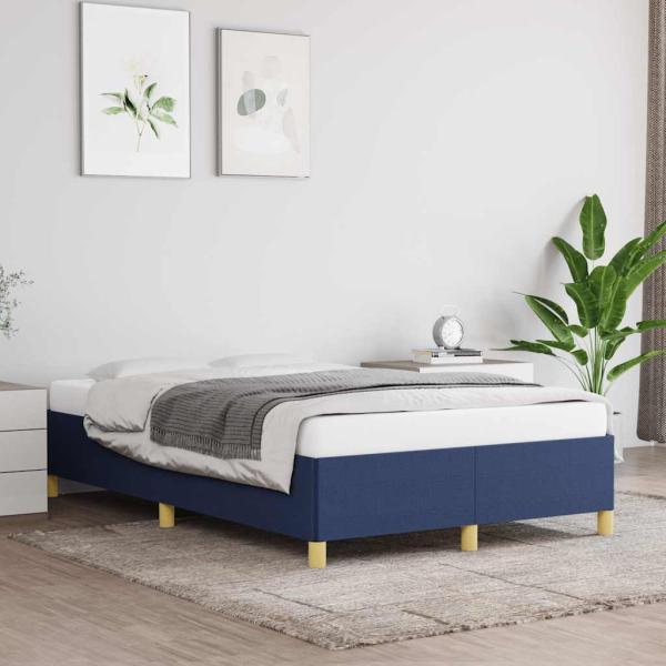 ARDEBO.de - Bettgestell ohne Matratze Blau 120x190 cm Stoff