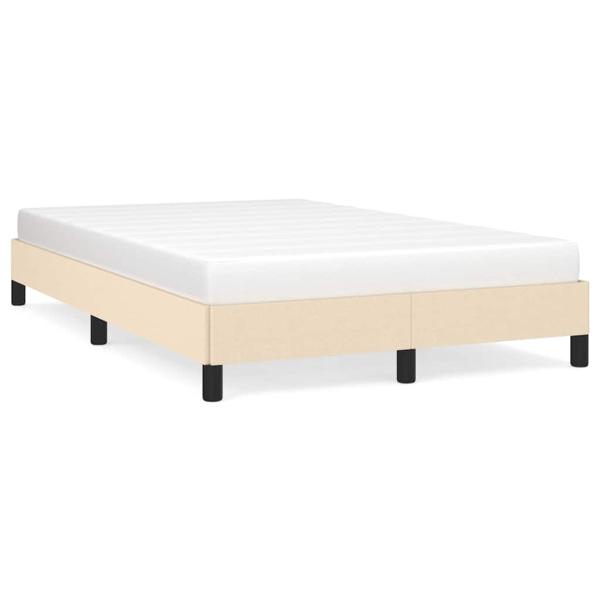 Bettgestell ohne Matratze Creme 120x190 cm Stoff