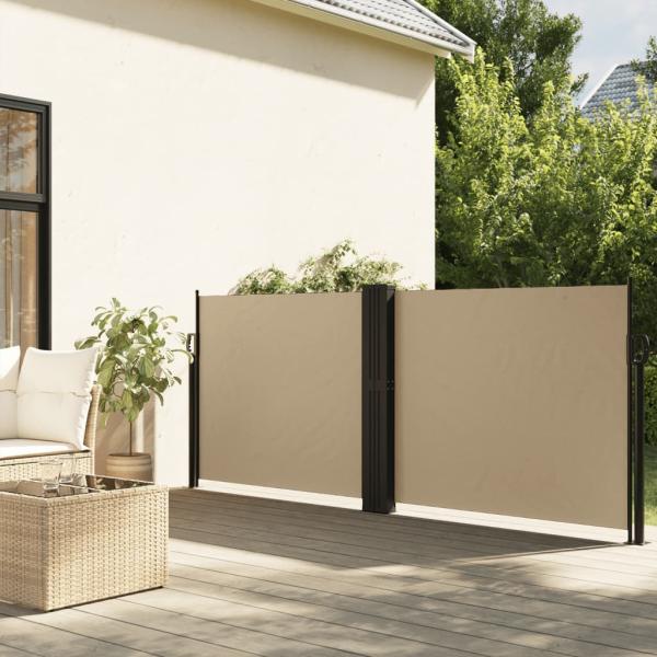 ARDEBO.de - Seitenmarkise Ausziehbar Beige 140x1000 cm