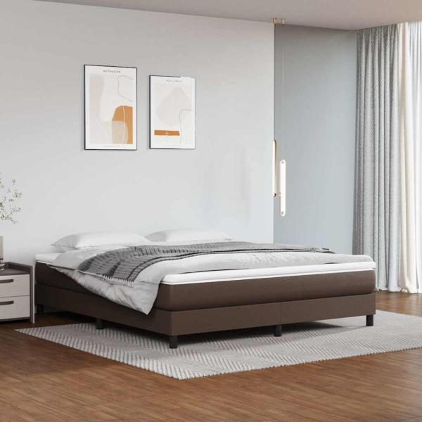 ARDEBO.de - Boxspringbettgestell Braun 180x200 cm Kunstleder