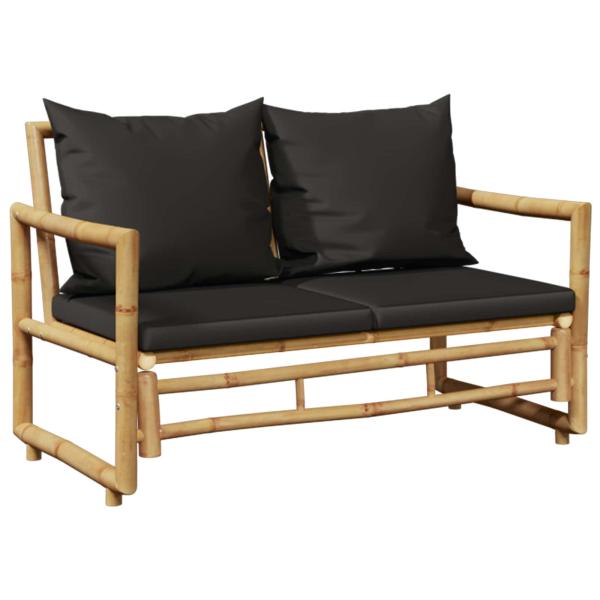 4-tlg. Garten-Lounge-Set mit Auflagen Bambus
