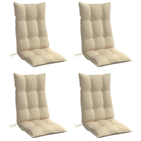 Hochlehner-Auflagen 4 Stk. Beige Oxford-Gewebe