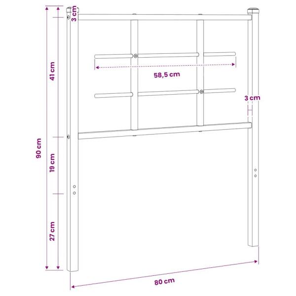 Ersatz-Kopfteil Metall Weiß 75 cm
