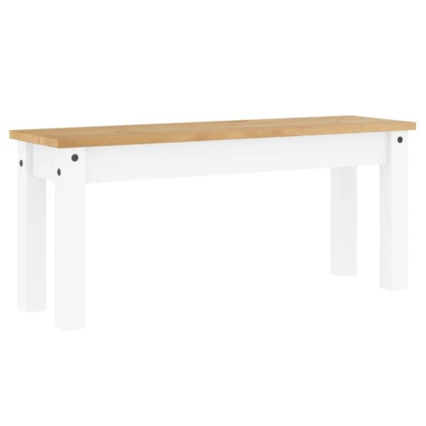 Essbank PANAMA Weiß 105x30x45 cm Massivholz Kiefer