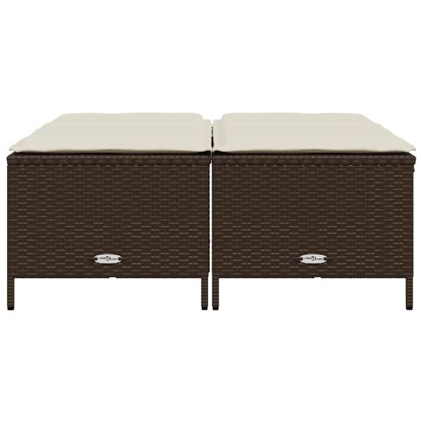 Gartenhocker mit Kissen 4 Stk. Braun Poly Rattan