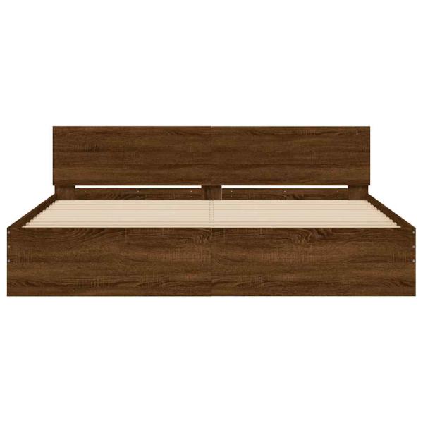 Bettgestell mit Kopfteil Braun Eiche-Optik 200x200 cm