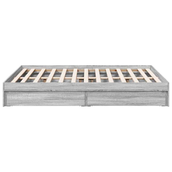 Bettgestell mit Schubladen Grau Sonoma 120x190 cm Holzwerkstoff