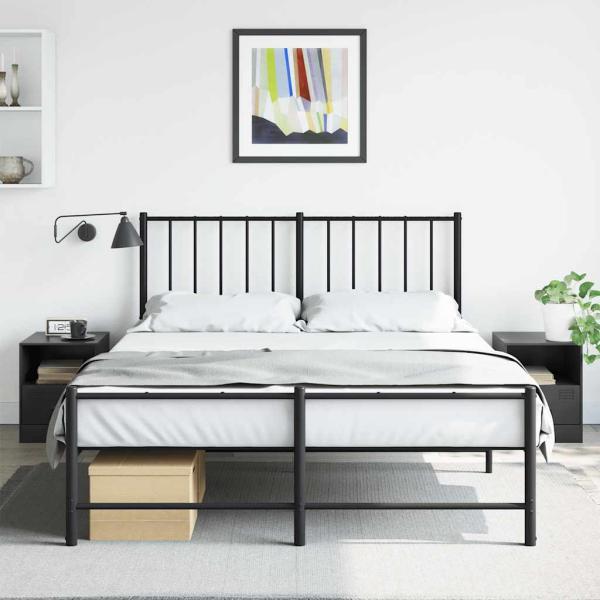 ARDEBO.de - Nachttische 2 Stk. Schwarz 34,5x39x44 cm Stahl