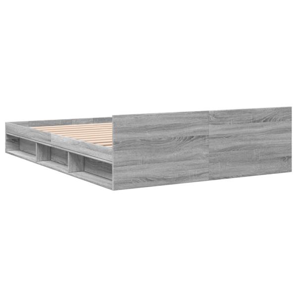 Bettgestell mit Schubladen Grau Sonoma 140x190 cm Holzwerkstoff