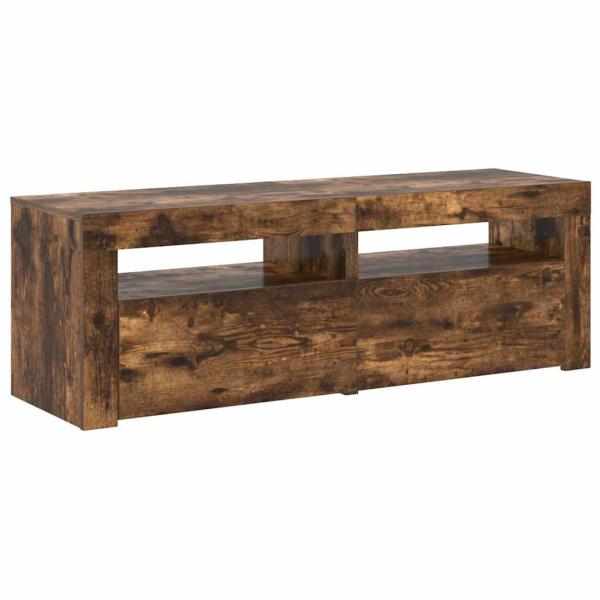 TV-Schrank mit LED-Leuchten Räuchereiche 120x35x40 cm