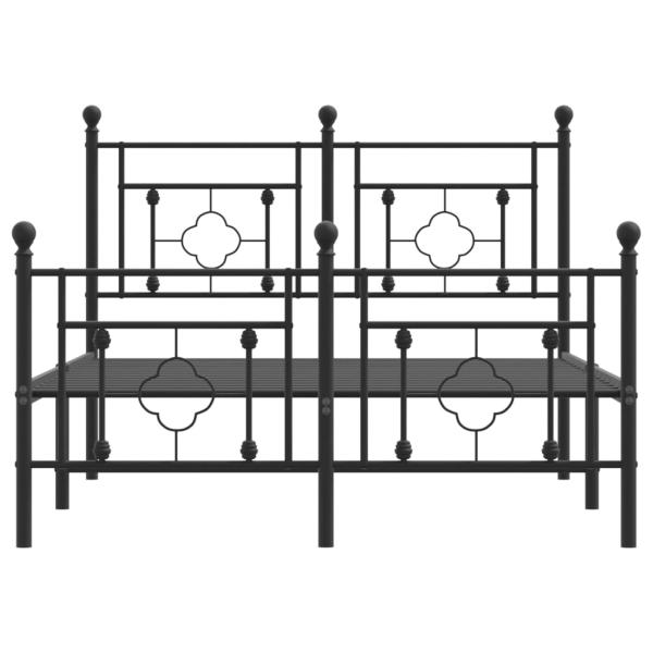 Bettgestell mit Kopf- und Fußteil Metall Schwarz 120x190 cm