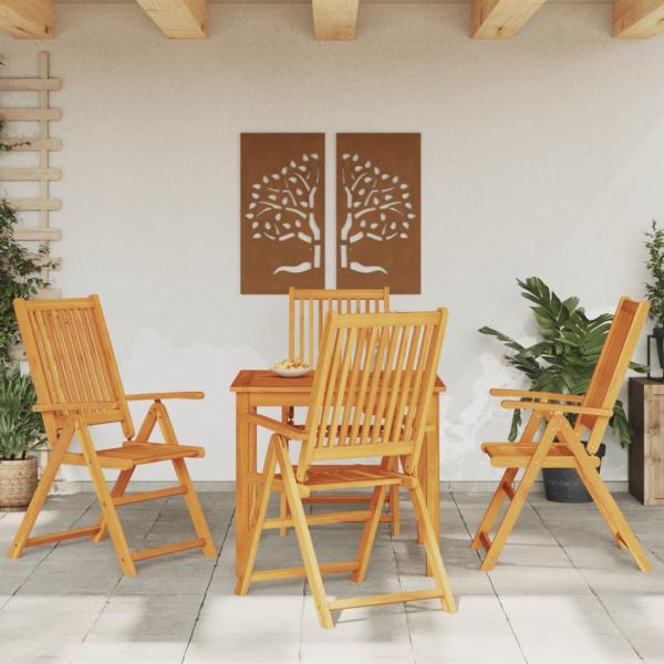 ARDEBO.de - 5-tlg. Garten-Essgruppe 85x85x74 cm Massivholz Akazie