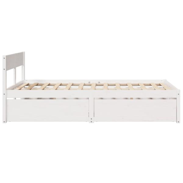 Massivholzbett ohne Matratze Weiß 140x190 cm Kiefernholz