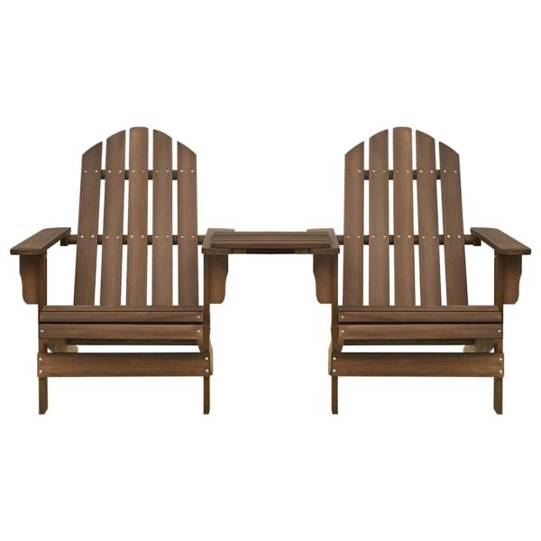 Adirondack-Gartenst?hle mit Tisch Massivholz Tanne Braun