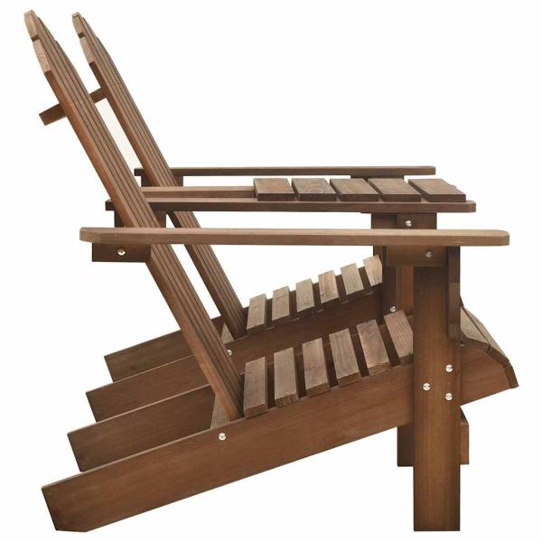 Adirondack-Gartenst?hle mit Tisch Massivholz Tanne Braun