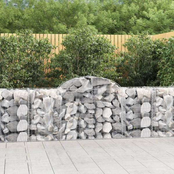 ARDEBO.de - Gabionen mit Hochbogen 4 Stk. 200x50x80/100 cm Verzinktes Eisen