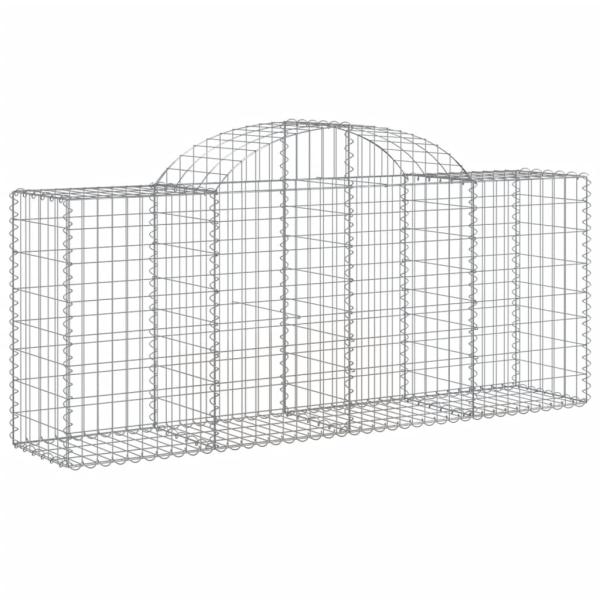 Gabionen mit Hochbogen 4 Stk. 200x50x80/100 cm Verzinktes Eisen