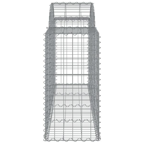 Gabionen mit Hochbogen 4 Stk. 200x50x80/100 cm Verzinktes Eisen