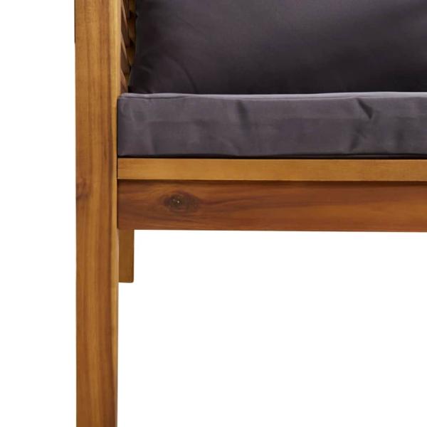 5-tlg. Garten-Lounge-Set mit Auflage Massivholz Akazie