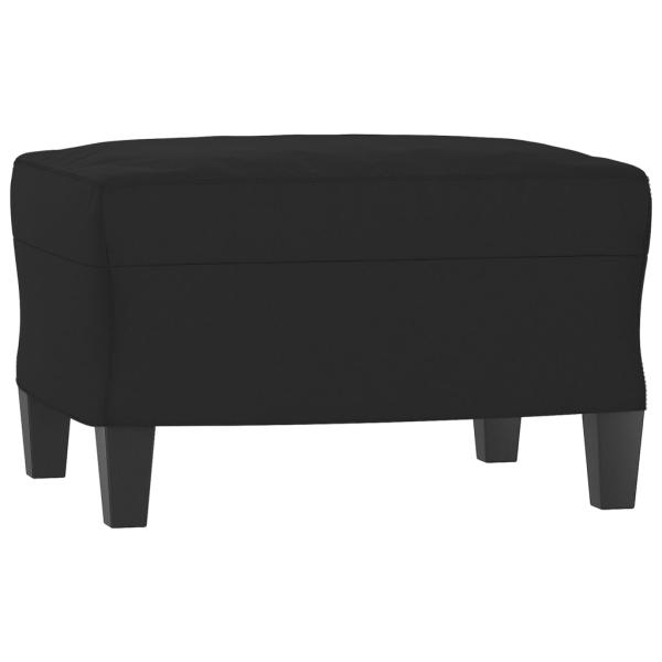 4-tlg. Sofagarnitur mit Kissen Schwarz Mikrofasergewebe