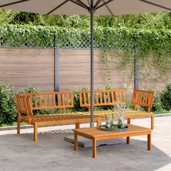 ARDEBO.de - Garten-Ecksofas aus Paletten 2 Stk. Massivholz Akazie