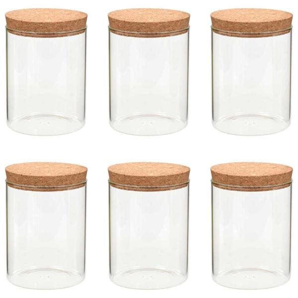 Vorratsgläser mit Korkdeckel 6 Stk. 650 ml