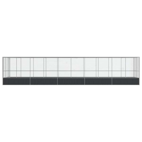 Voliere mit Erweiterung Silbern 1039x207x212 cm Stahl