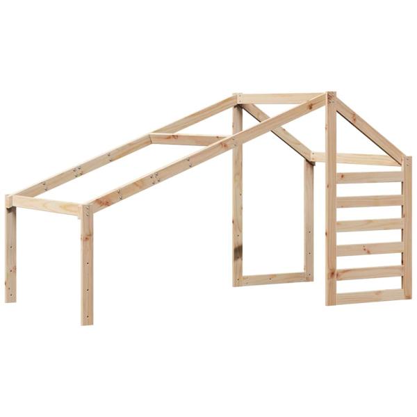 Hochbett mit Dach 75x190 cm Massivholz Kiefer